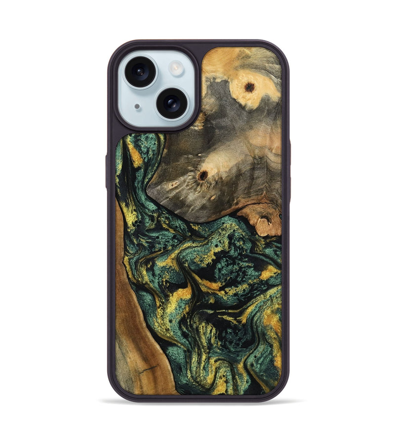 iPhone 15 Wood Phone Case - Yael (Green, 801063)