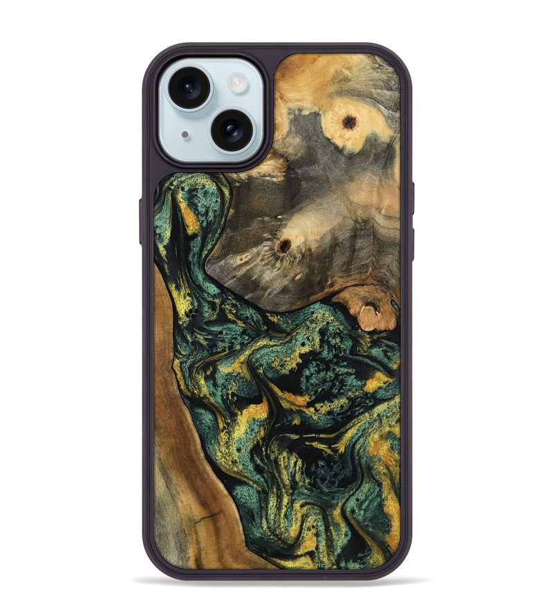 iPhone 15 Plus Wood Phone Case - Yael (Green, 801063)