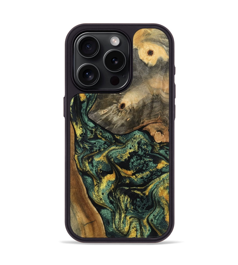 iPhone 15 Pro Wood Phone Case - Yael (Green, 801063)