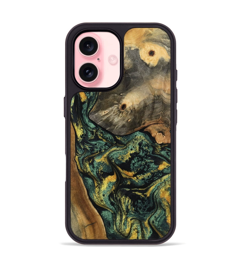 iPhone 16 Wood Phone Case - Yael (Green, 801063)