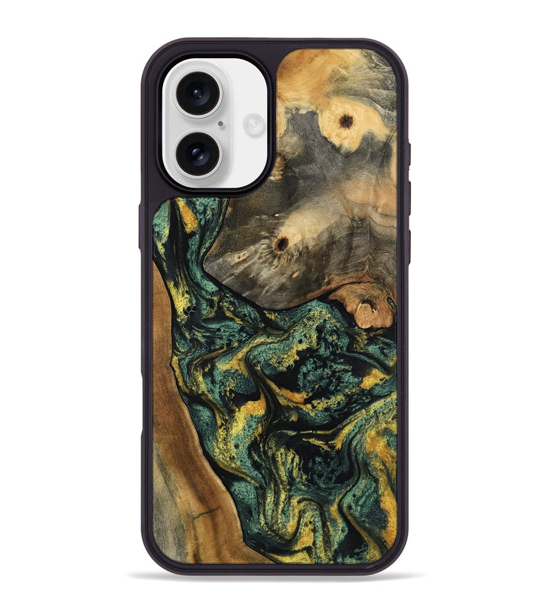 iPhone 16 Plus Wood Phone Case - Yael (Green, 801063)