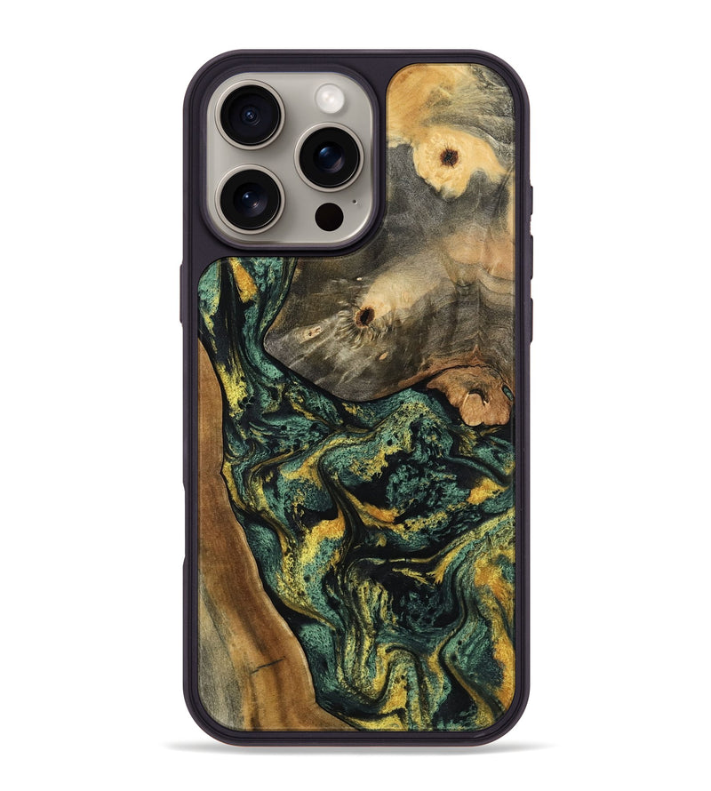 iPhone 16 Pro Max Wood Phone Case - Yael (Green, 801063)