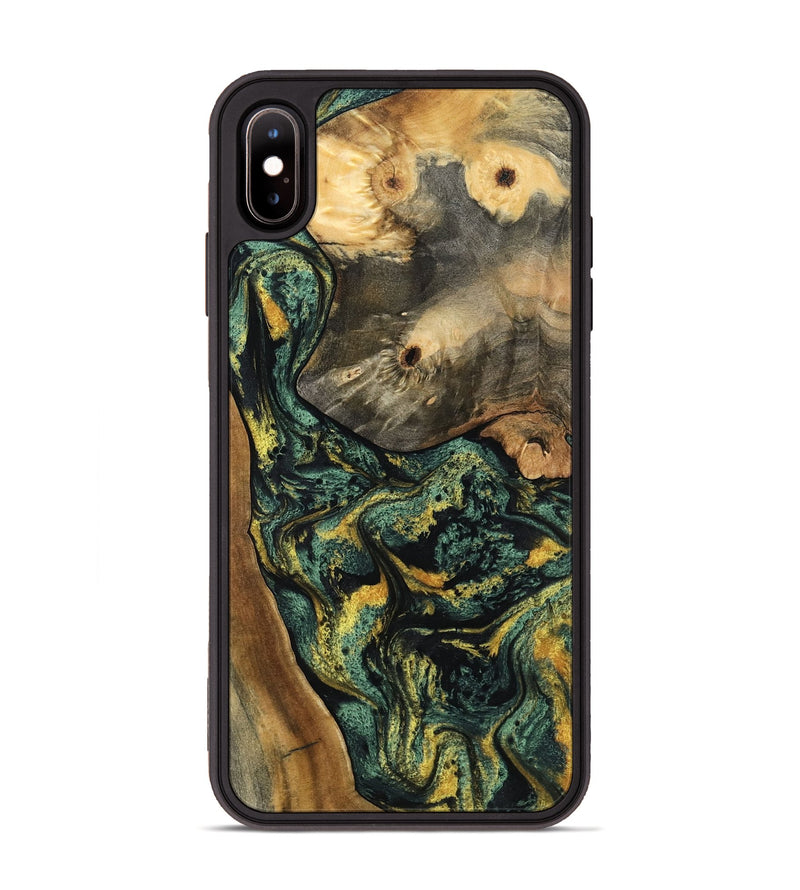 iPhone Xs Max Wood Phone Case - Yael (Green, 801063)