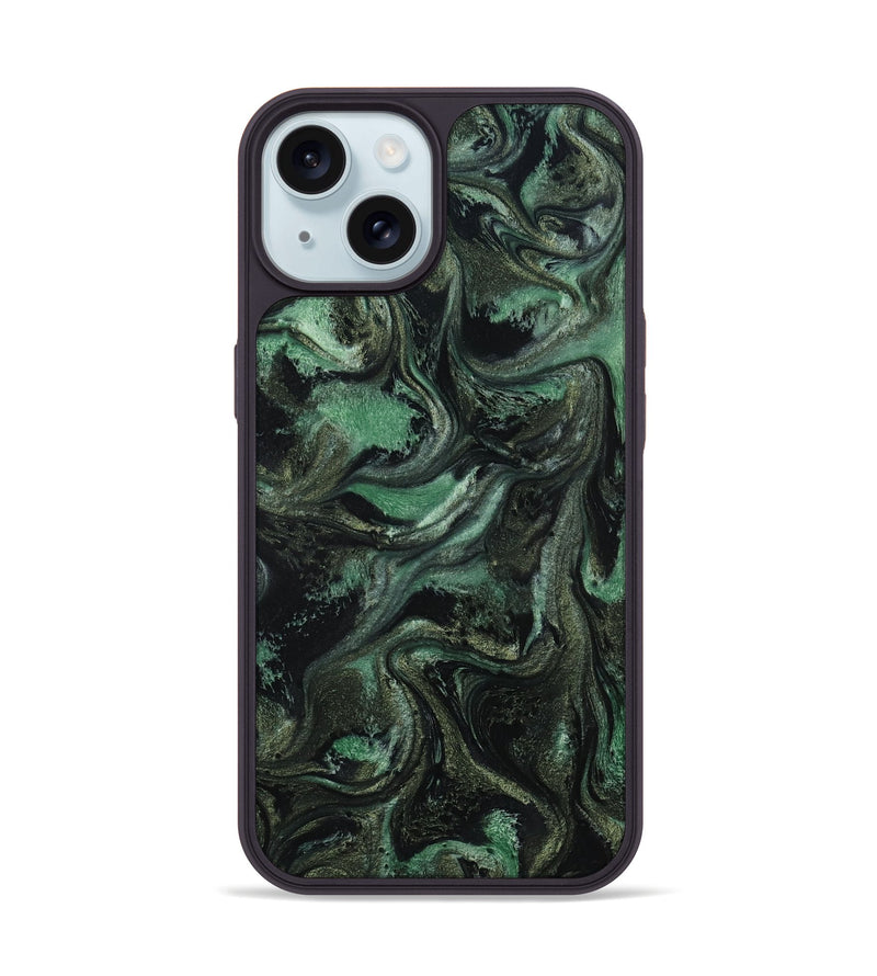 iPhone 15 ResinArt Phone Case - Carina (Green, 801064)