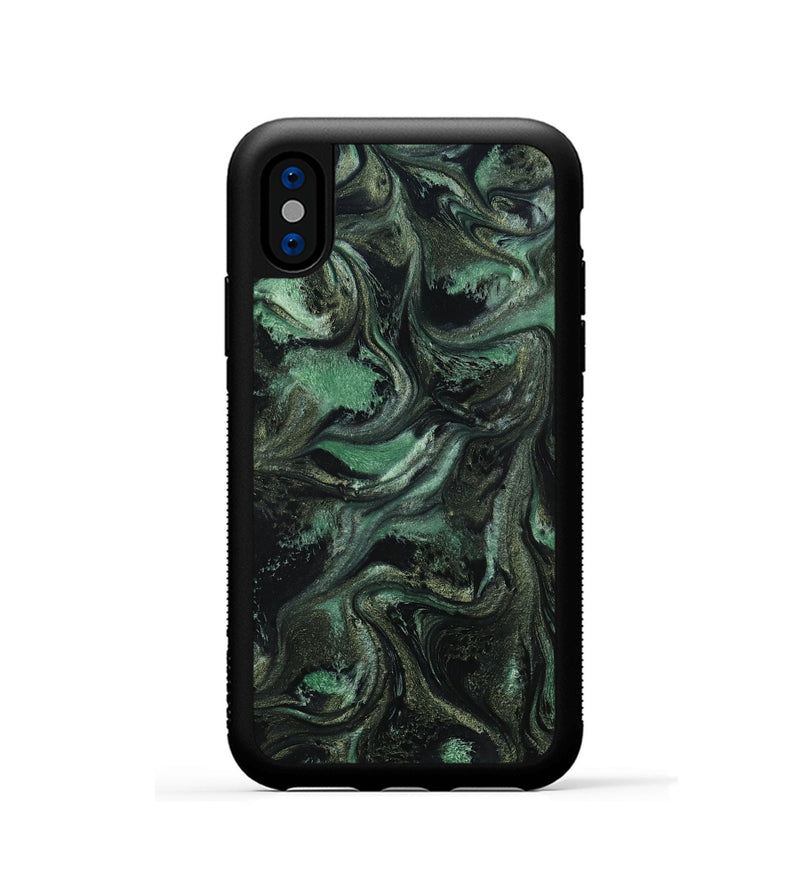 iPhone Xs ResinArt Phone Case - Carina (Green, 801064)