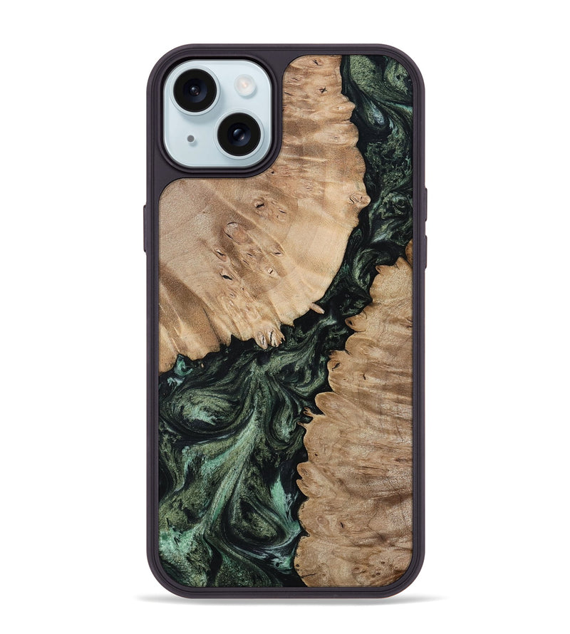 iPhone 15 Plus Wood Phone Case - Arden (Green, 801065)