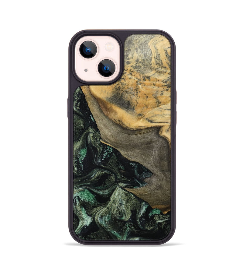 iPhone 14 Wood Phone Case - Tabitha (Green, 801066)