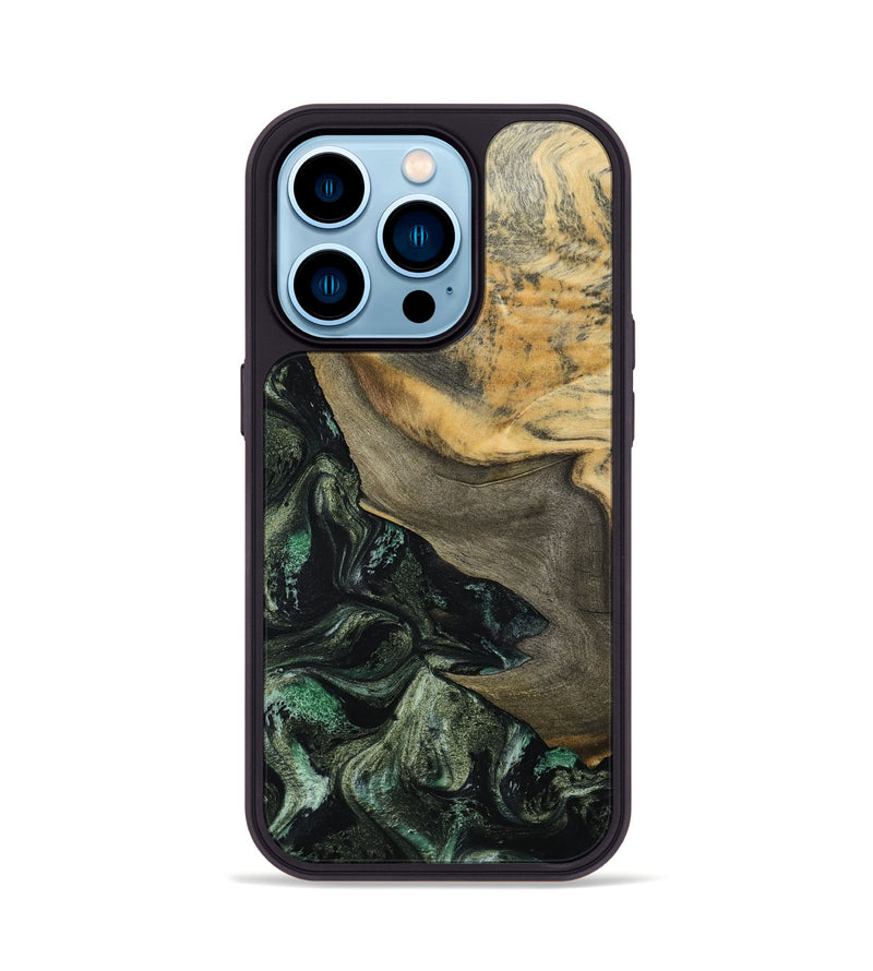 iPhone 14 Pro Wood Phone Case - Tabitha (Green, 801066)