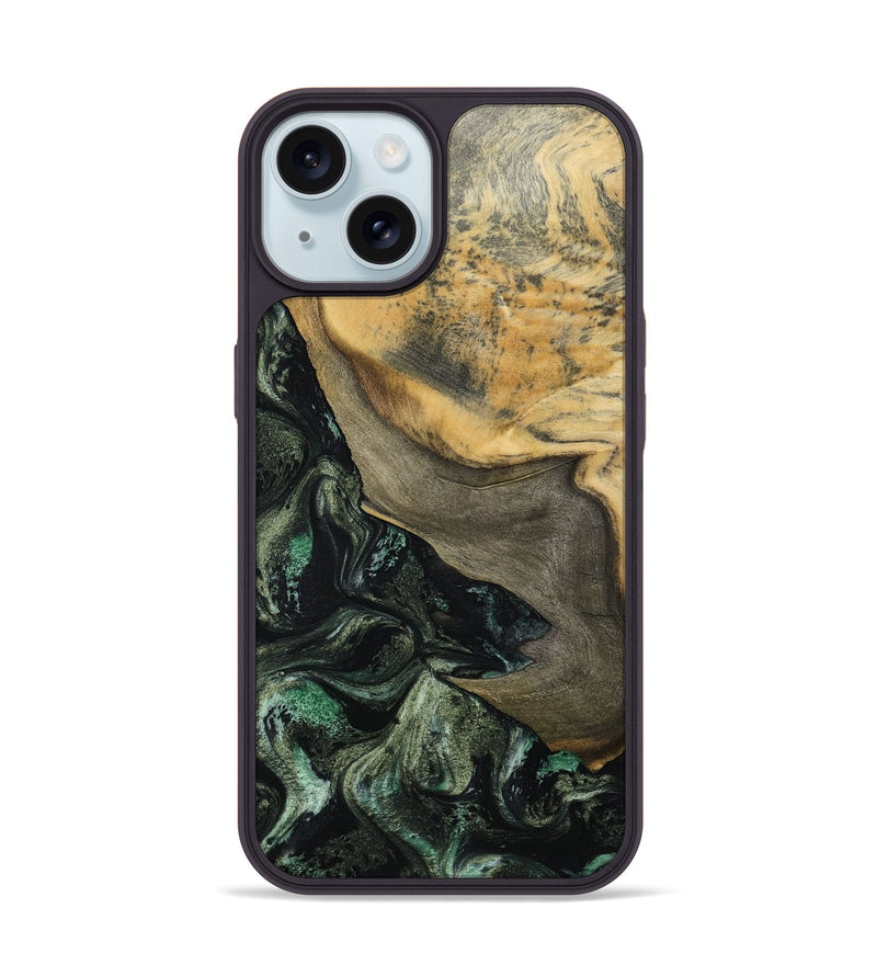 iPhone 15 Wood Phone Case - Tabitha (Green, 801066)