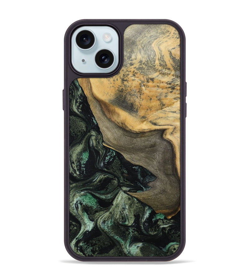 iPhone 15 Plus Wood Phone Case - Tabitha (Green, 801066)