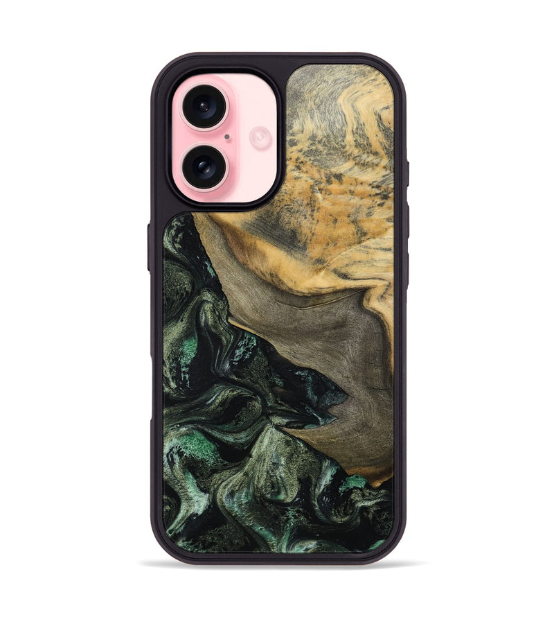 iPhone 16 Wood Phone Case - Tabitha (Green, 801066)