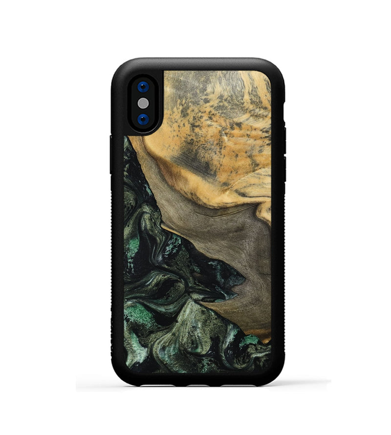 iPhone Xs Wood Phone Case - Tabitha (Green, 801066)