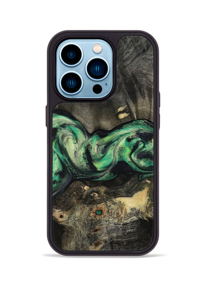 iPhone 14 Pro Wood Phone Case - Infant (Green, 801067)