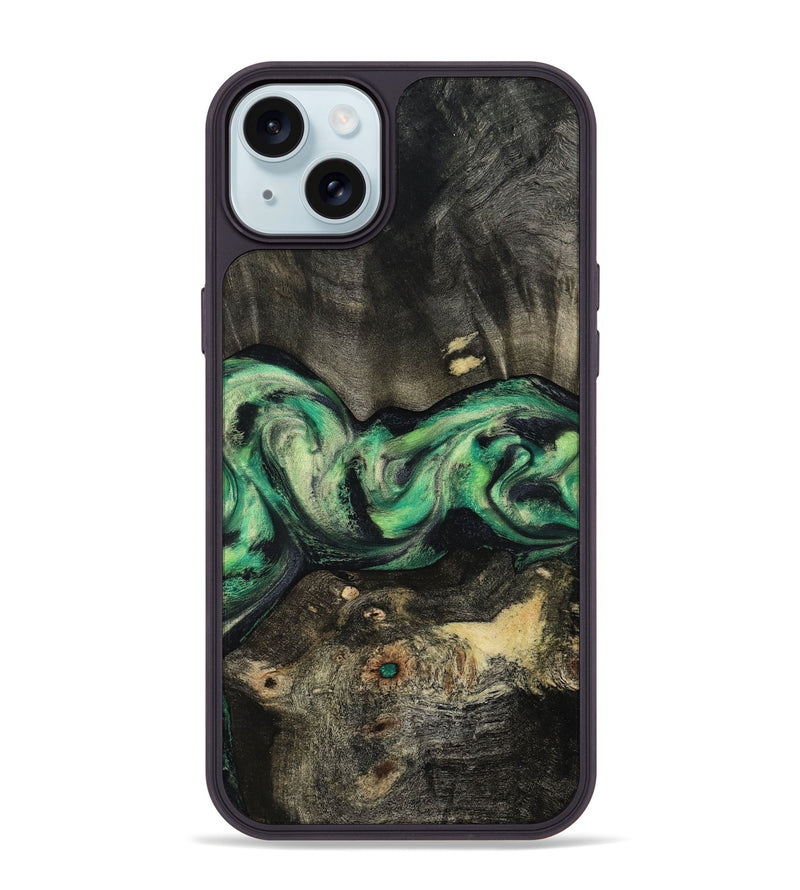iPhone 15 Plus Wood Phone Case - Infant (Green, 801067)