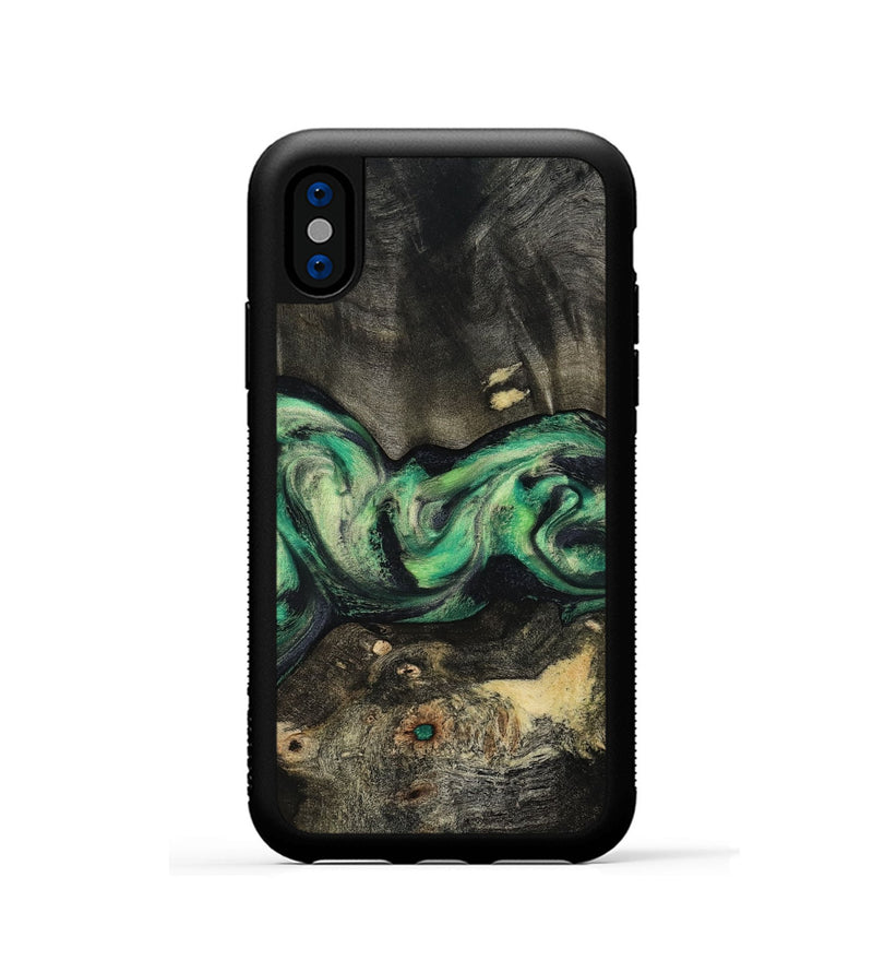 iPhone Xs Wood Phone Case - Infant (Green, 801067)