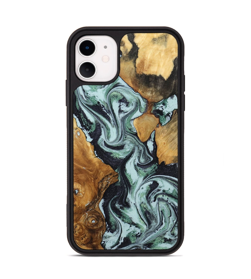 iPhone 11 Wood Phone Case - Bria (Green, 801068)