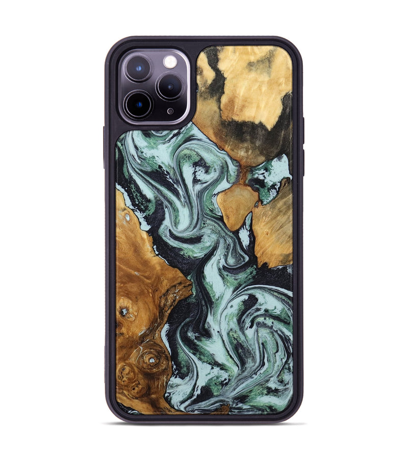 iPhone 11 Pro Max Wood Phone Case - Bria (Green, 801068)
