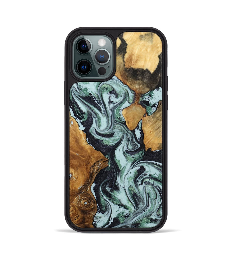 iPhone 12 Pro Wood Phone Case - Bria (Green, 801068)