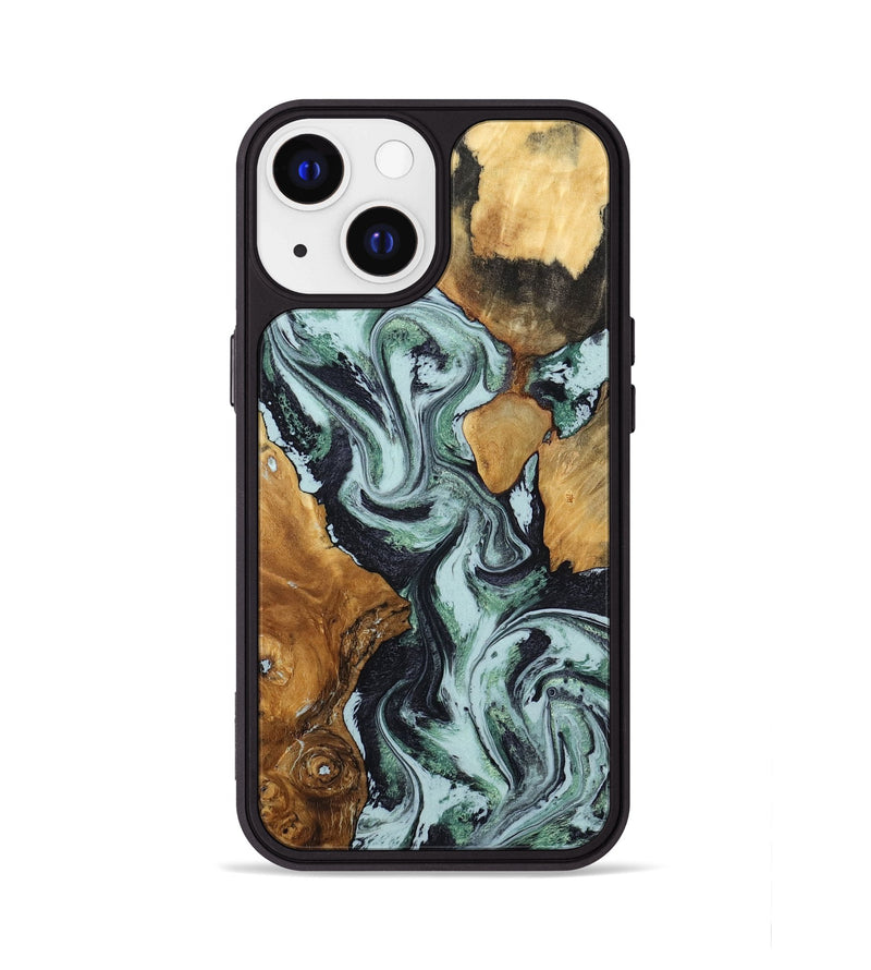 iPhone 13 Wood Phone Case - Bria (Green, 801068)