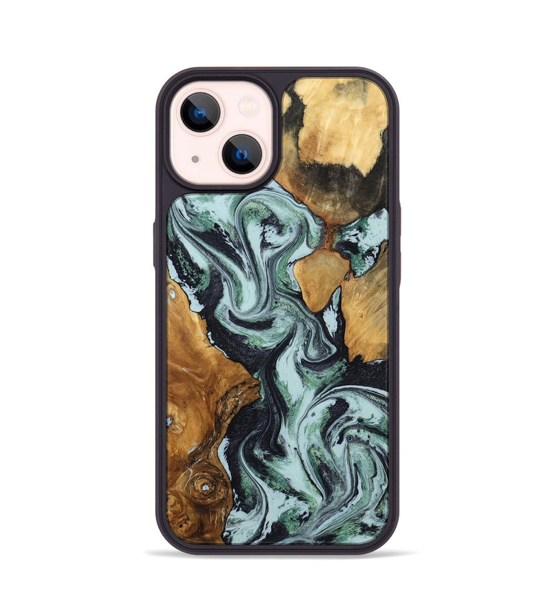 iPhone 14 Wood Phone Case - Bria (Green, 801068)