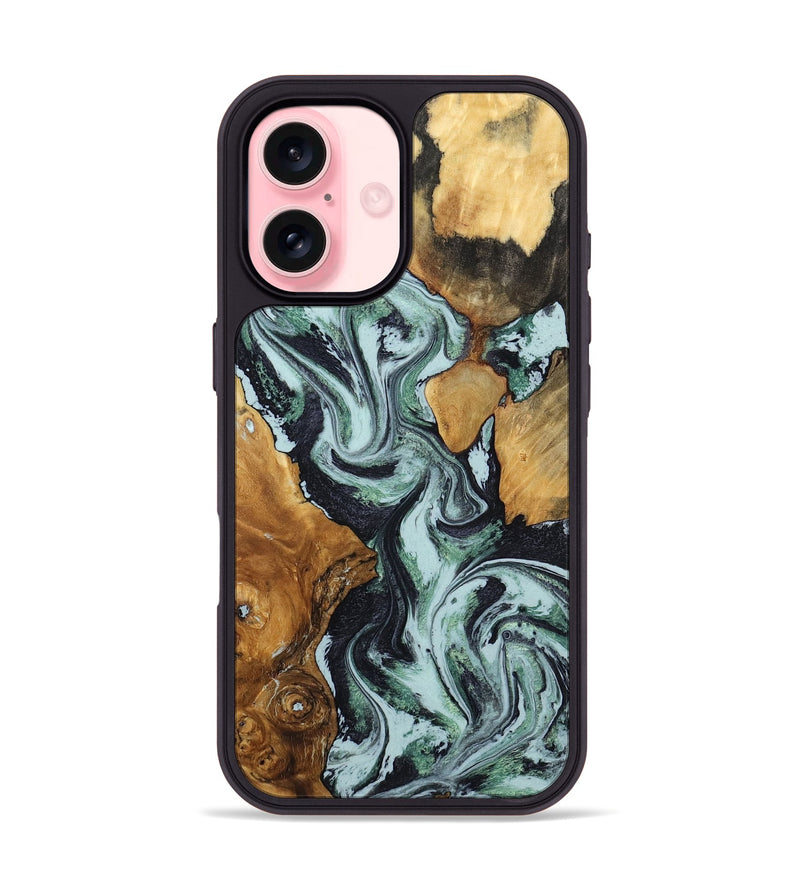 iPhone 16 Wood Phone Case - Bria (Green, 801068)