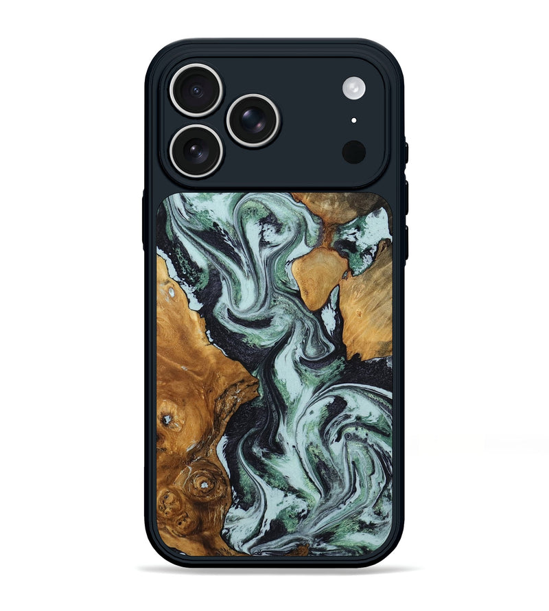 iPhone 17 Pro Max Wood Phone Case - Bria (Green, 801068)