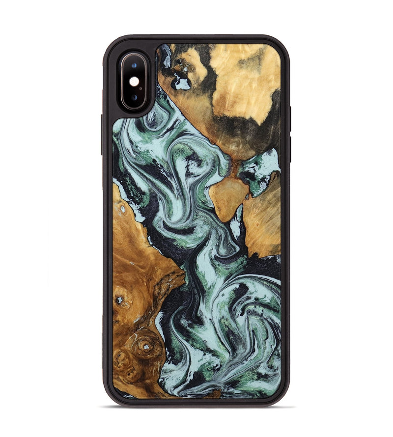 iPhone Xs Max Wood Phone Case - Bria (Green, 801068)