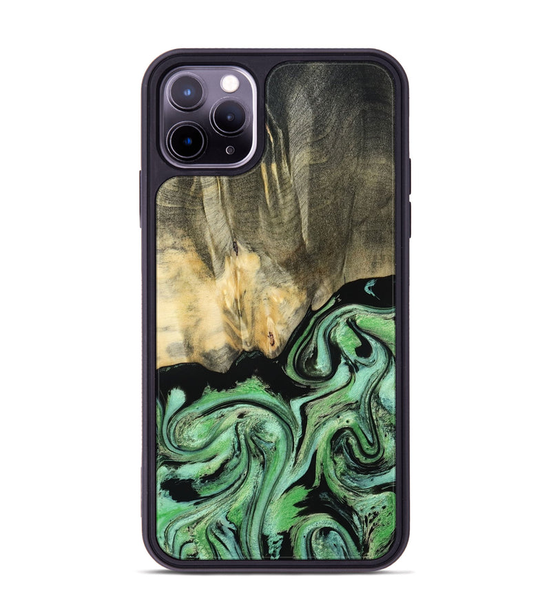 iPhone 11 Pro Max Wood Phone Case - Tamie (Green, 801069)