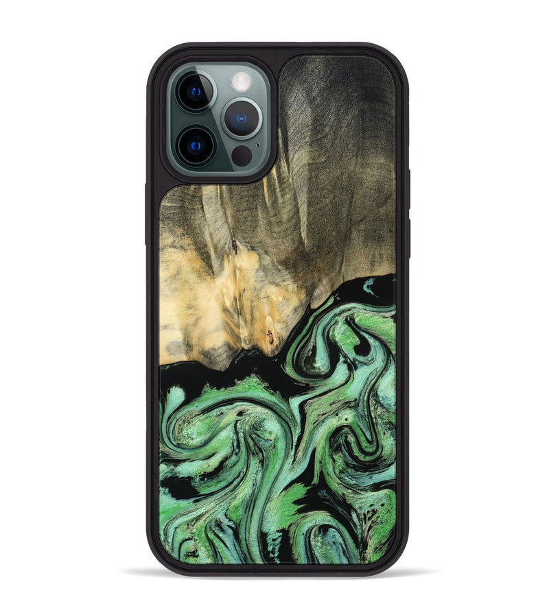 iPhone 12 Pro Max Wood Phone Case - Tamie (Green, 801069)