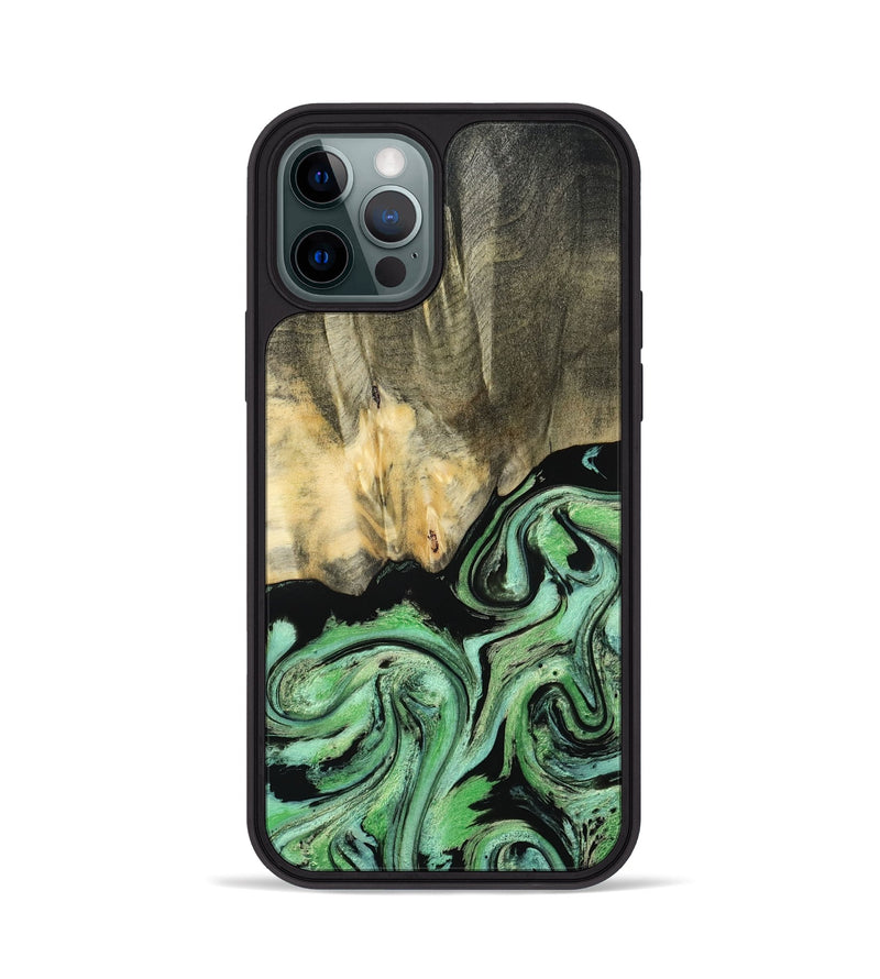 iPhone 12 Pro Wood Phone Case - Tamie (Green, 801069)