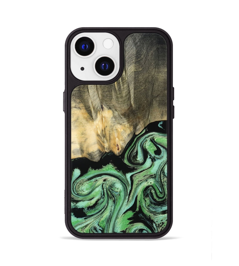 iPhone 13 Wood Phone Case - Tamie (Green, 801069)