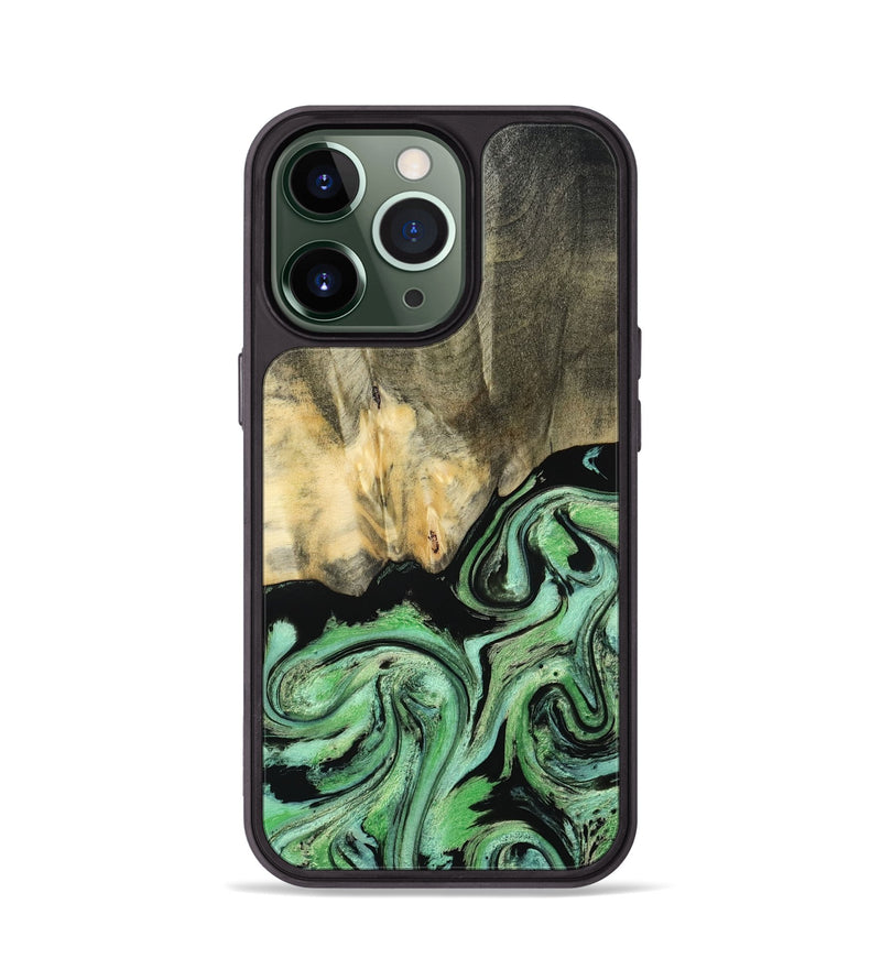 iPhone 13 Pro Wood Phone Case - Tamie (Green, 801069)