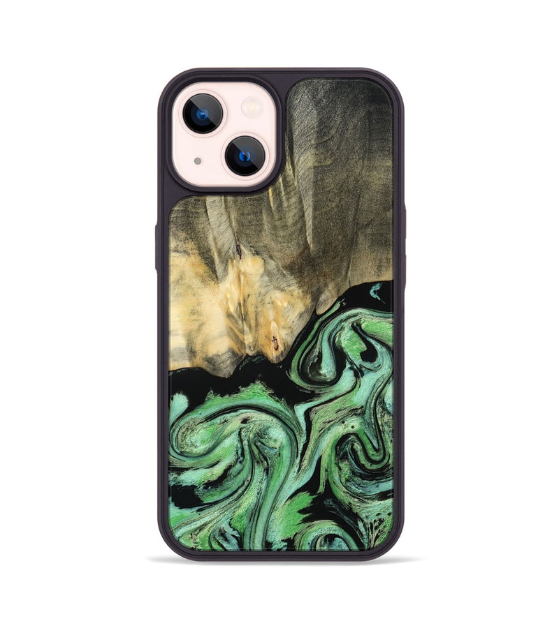 iPhone 14 Wood Phone Case - Tamie (Green, 801069)
