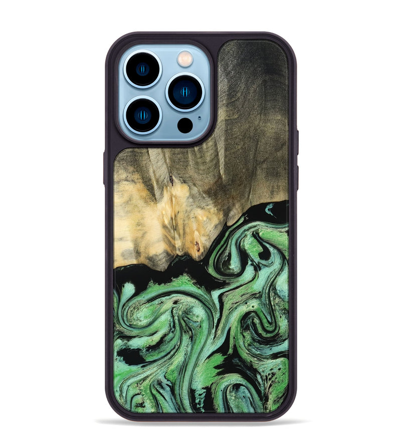 iPhone 14 Pro Max Wood Phone Case - Tamie (Green, 801069)