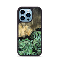 iPhone 14 Pro Wood Phone Case - Tamie (Green, 801069)