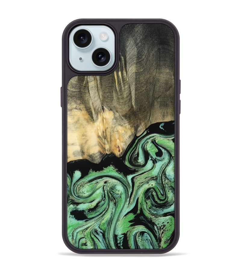 iPhone 15 Plus Wood Phone Case - Tamie (Green, 801069)