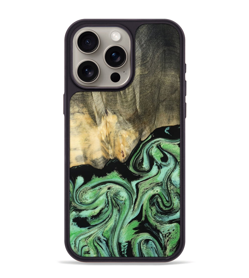 iPhone 15 Pro Max Wood Phone Case - Tamie (Green, 801069)