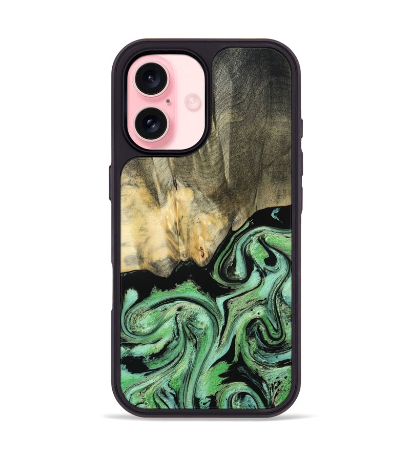 iPhone 16 Wood Phone Case - Tamie (Green, 801069)