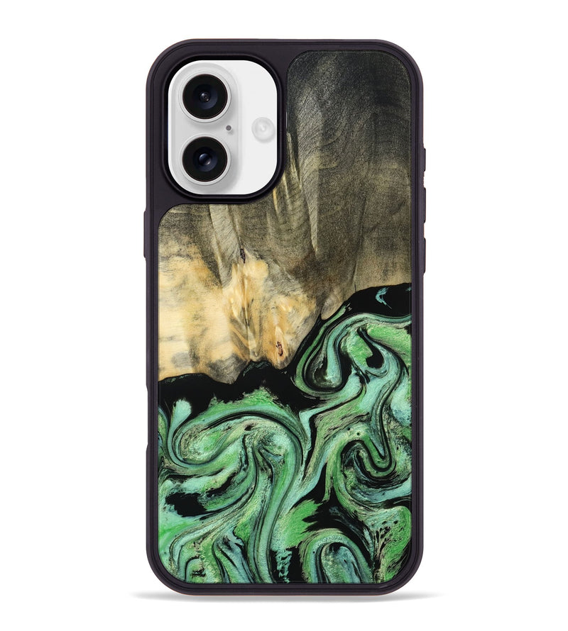 iPhone 16 Plus Wood Phone Case - Tamie (Green, 801069)