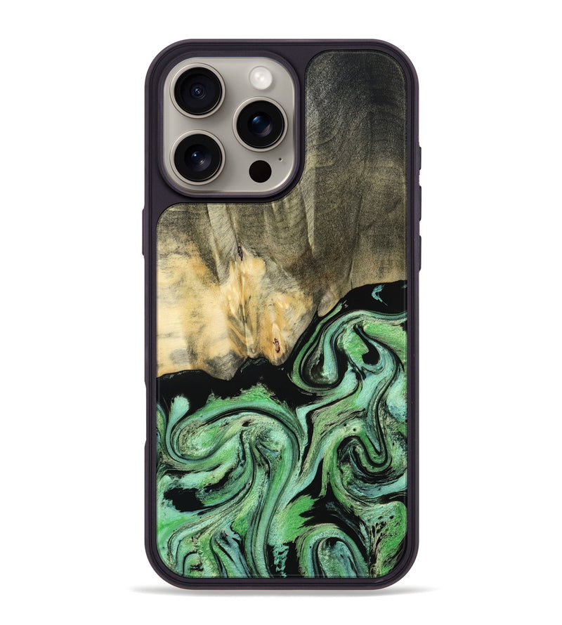 iPhone 16 Pro Max Wood Phone Case - Tamie (Green, 801069)