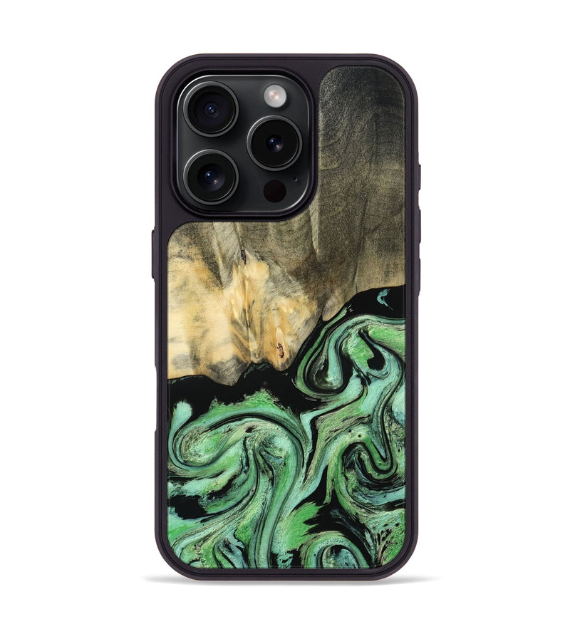 iPhone 16 Pro Wood Phone Case - Tamie (Green, 801069)