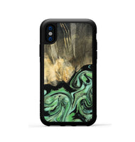 iPhone Xs Wood Phone Case - Tamie (Green, 801069)