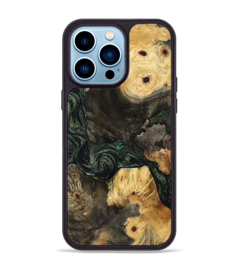 iPhone 14 Pro Max Wood Phone Case - Nallely (Green, 801071)