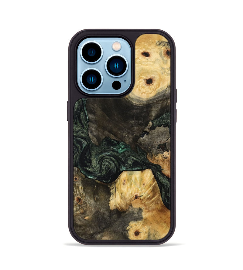 iPhone 14 Pro Wood Phone Case - Nallely (Green, 801071)