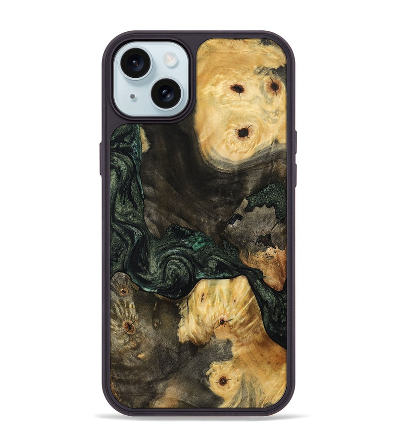 iPhone 15 Plus Wood Phone Case - Nallely (Green, 801071)