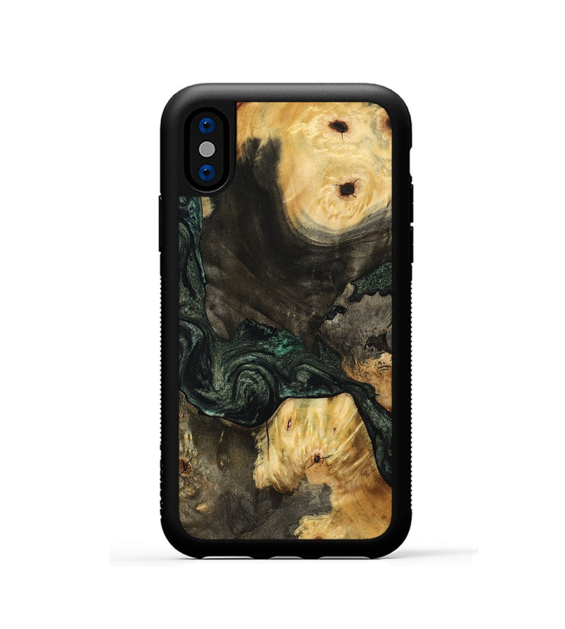 iPhone Xs Wood Phone Case - Nallely (Green, 801071)