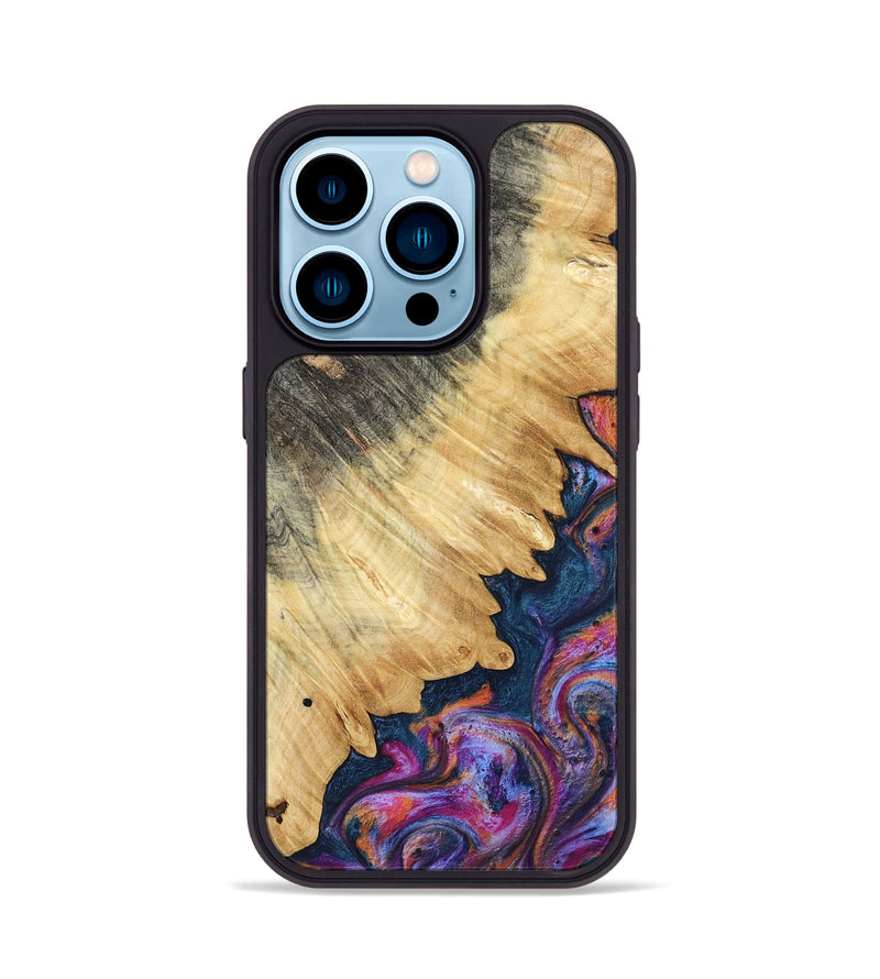 iPhone 14 Pro Wood Phone Case - Ally (Blue, 801072)