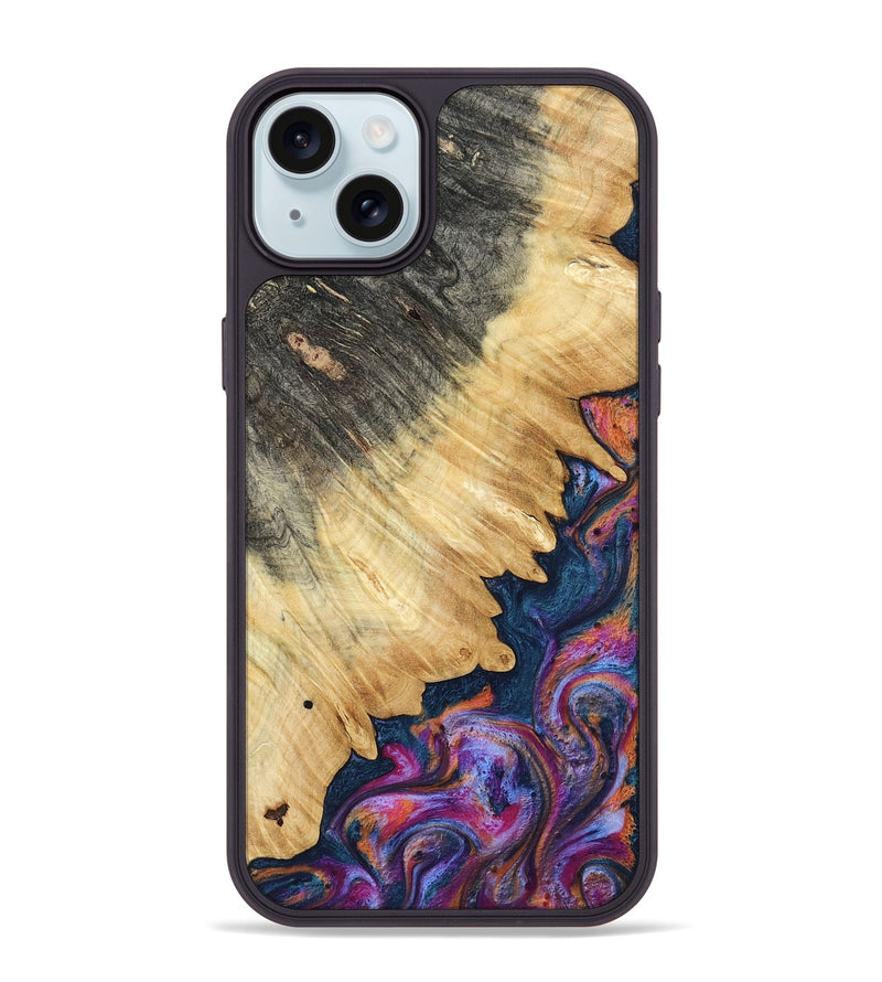 iPhone 15 Plus Wood Phone Case - Ally (Blue, 801072)
