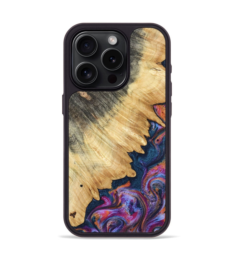 iPhone 15 Pro Wood Phone Case - Ally (Blue, 801072)