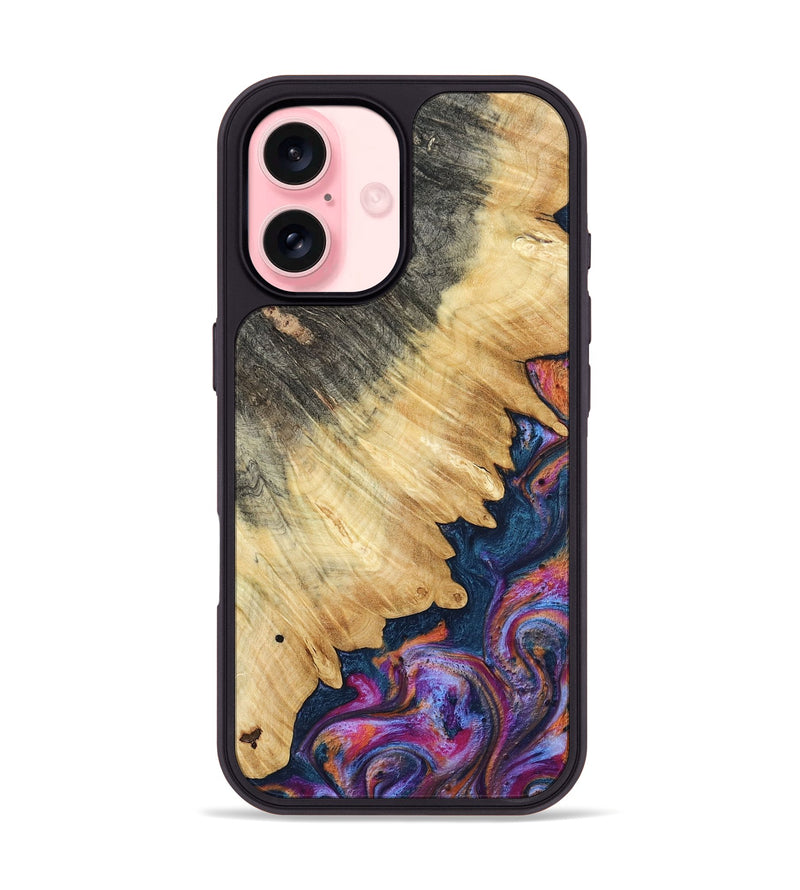 iPhone 16 Wood Phone Case - Ally (Blue, 801072)